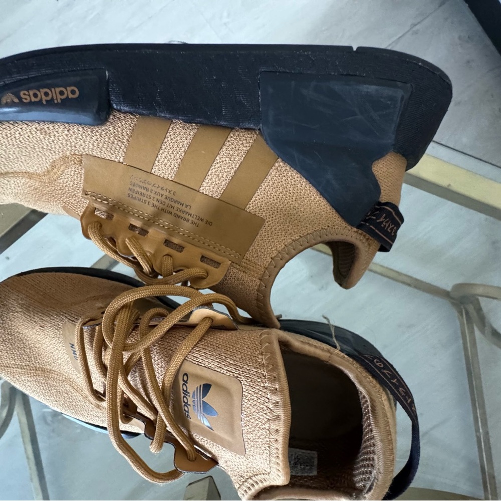 Adidas Men's Beige and Black Sneakers